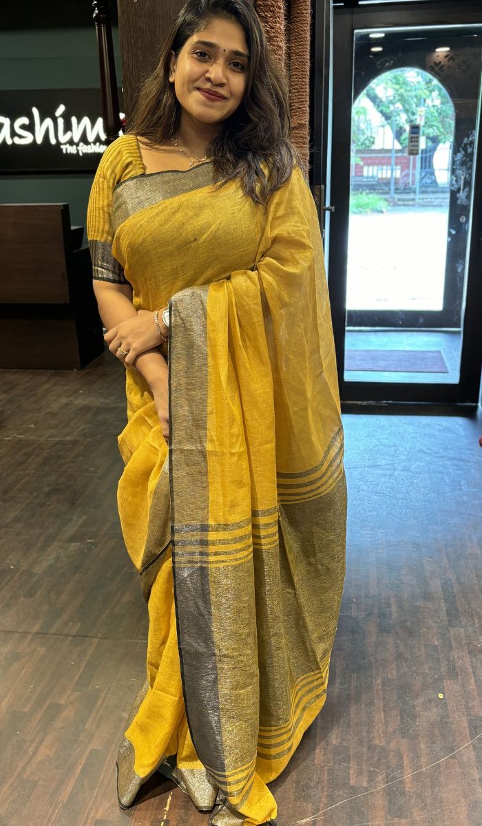 SEMI LINEN SAREE 1806245 – Ashima