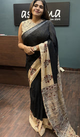 SEMI LINEN SAREE  BIR SA 1906241