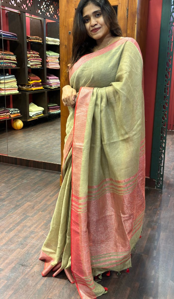 SEMI LINEN SAREE 1806246