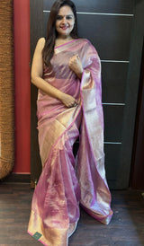 SEMI CRUSHED TISSUE SAREE 0803244