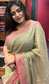 SEMI LINEN SAREE 1806246