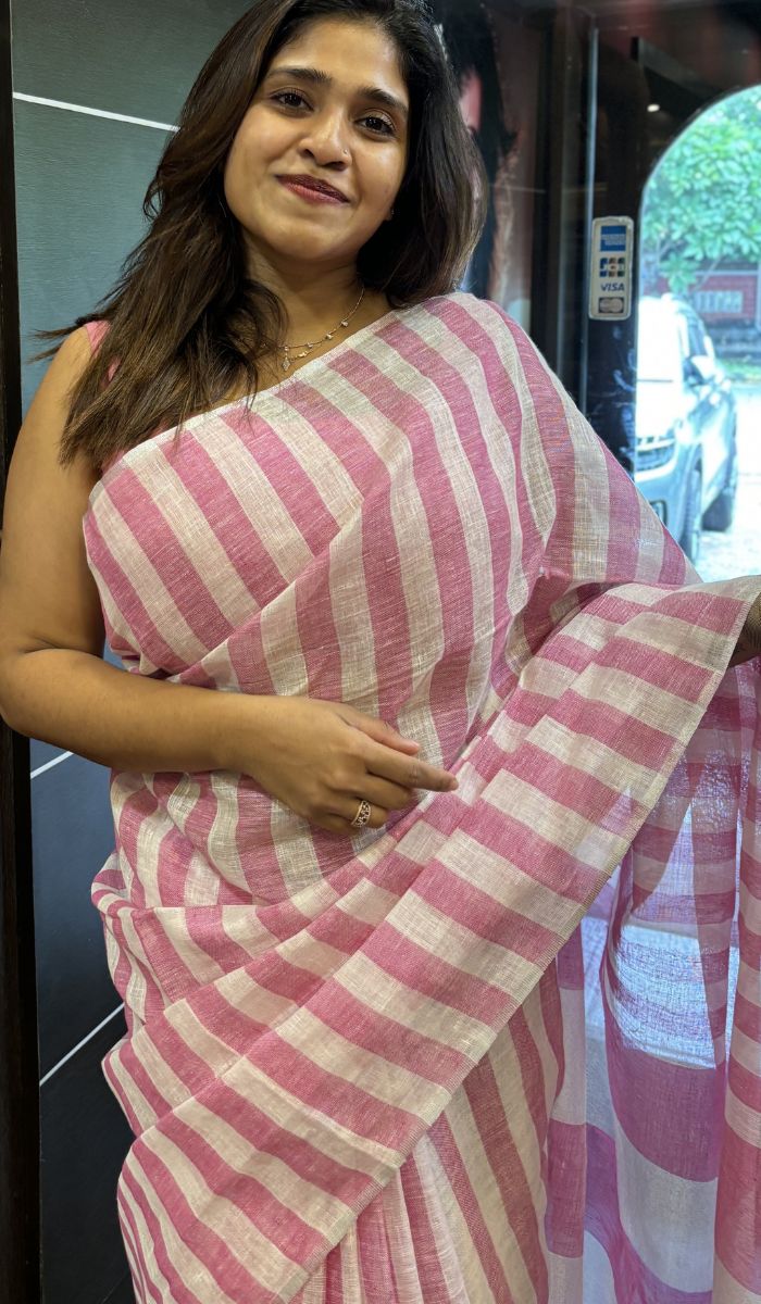 SEMI LINEN SAREE 1806243