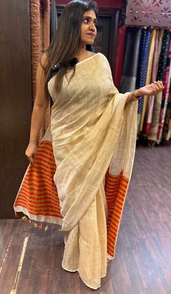 SEMI LINEN SAREE 0209249