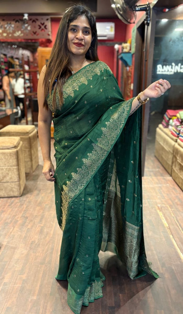 SATIN TUSSAR SILK SAREE 08042558