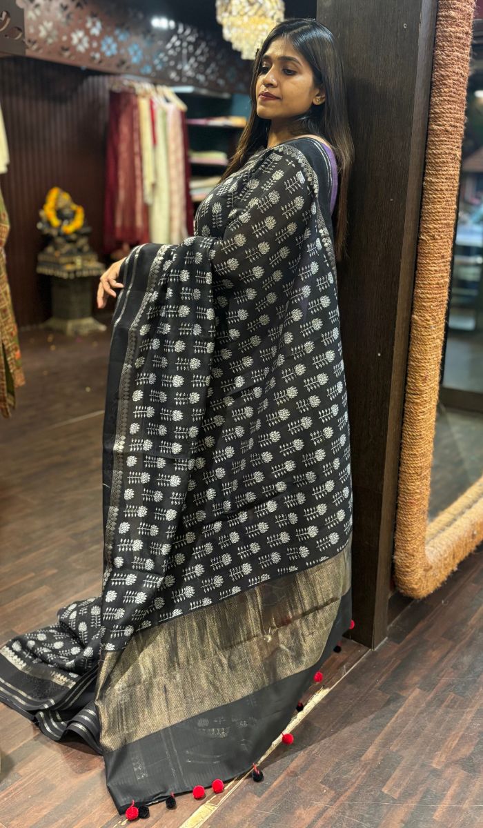 CHANDERI SILK SAREE 01042583