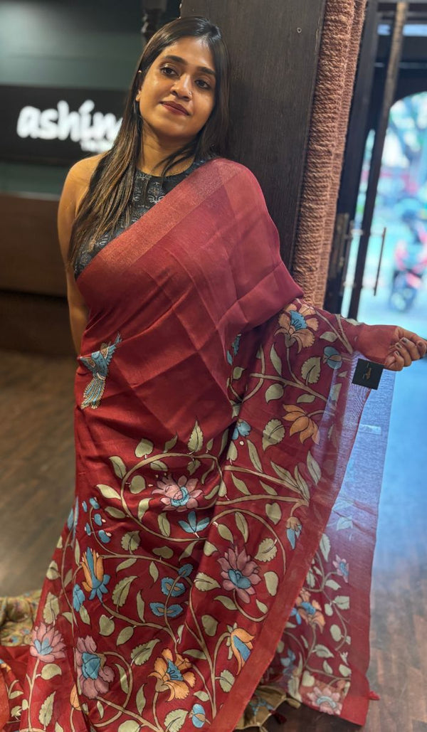 SEMI LINEN SAREE 1004251