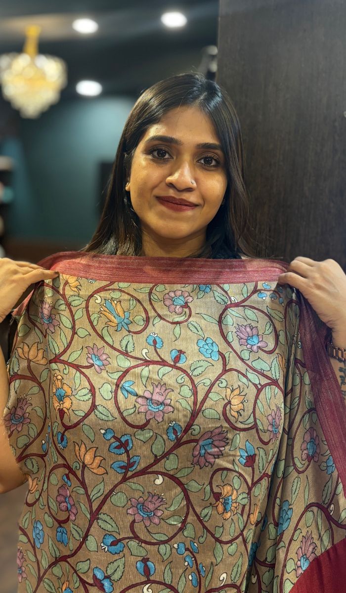 SEMI LINEN SAREE 1004251