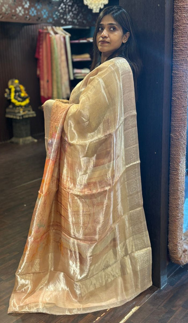 TISSUE ORGANZA SAREE 12042525