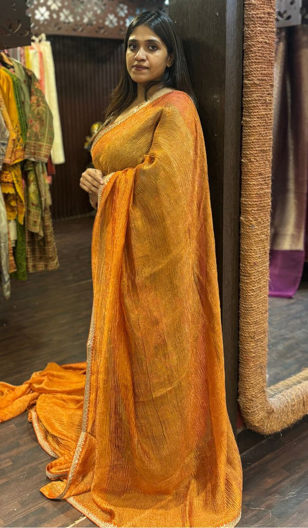 TISSUE ORGANZA SAREE 24012560