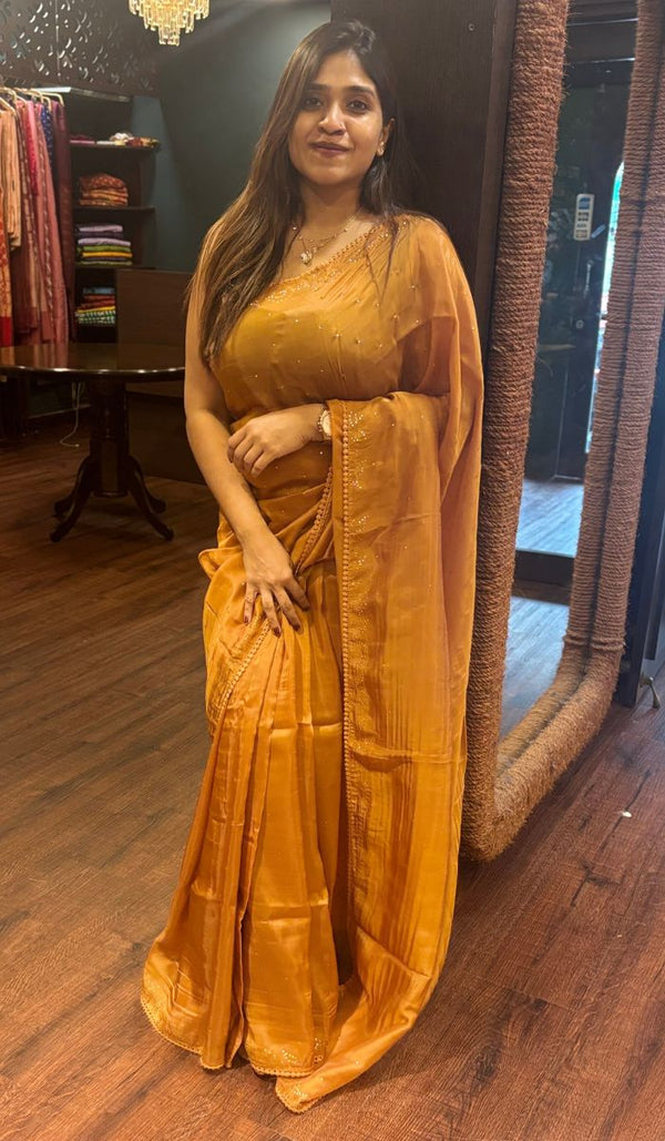 BLENDED ORGANZA SAREE 22052597