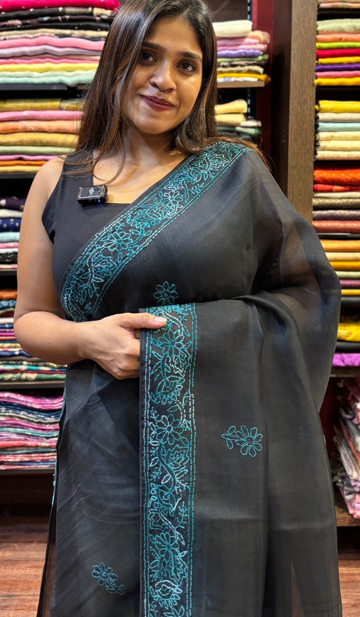 ORGANZA SAREE 14072510
