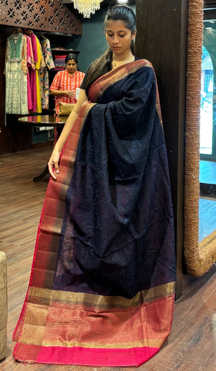 SEMI LINEN SAREE 15092516