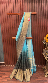 CRUSHED ORGANZA SAREE 07122410