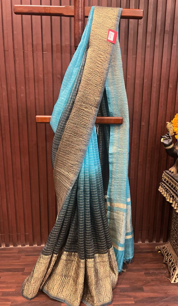 CRUSHED ORGANZA SAREE 07122410