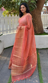 CRUSHED ORGANZA SAREE 28122414