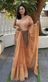 CRUSHED ORGANZA SAREE 0712249