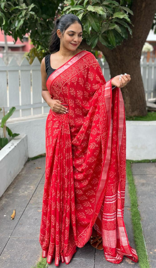 SEMI LINEN SAREE 1103255