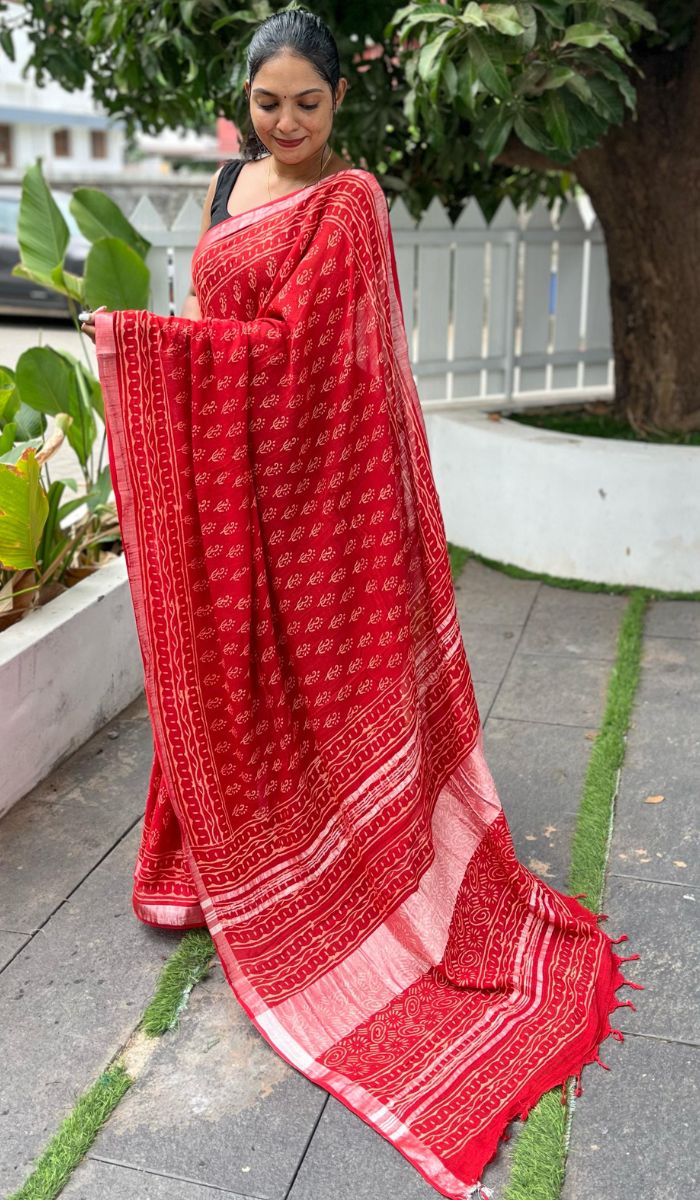 SEMI LINEN SAREE 1103257