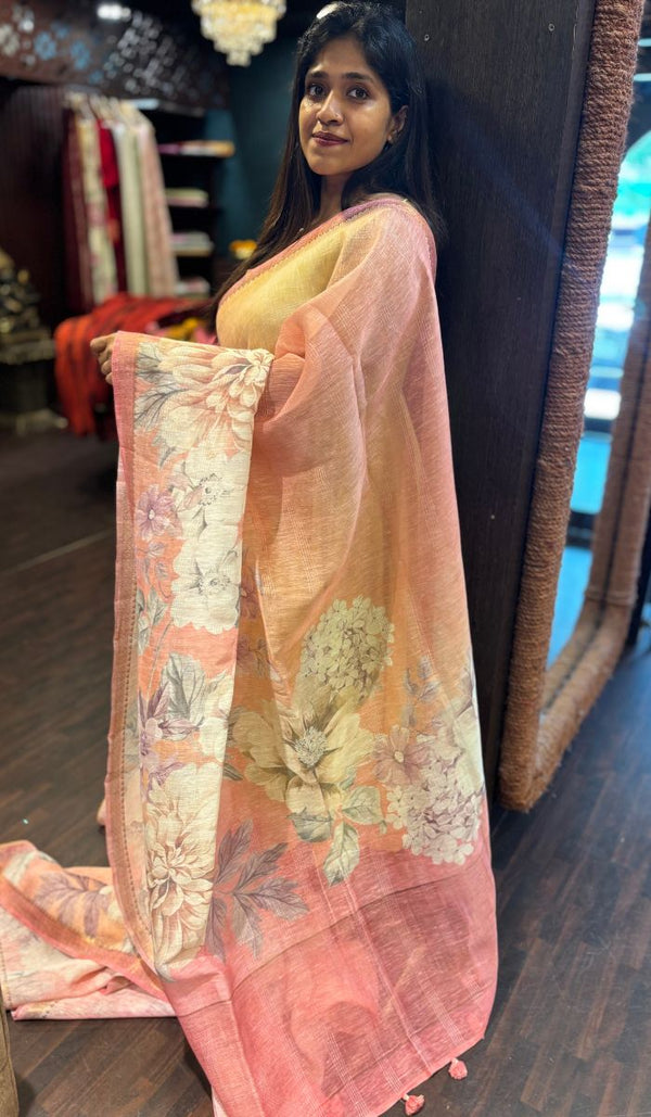 LINEN SAREE 15042519