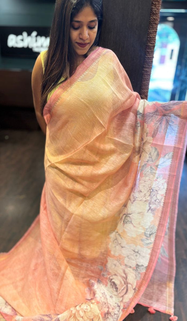 LINEN SAREE 15042519