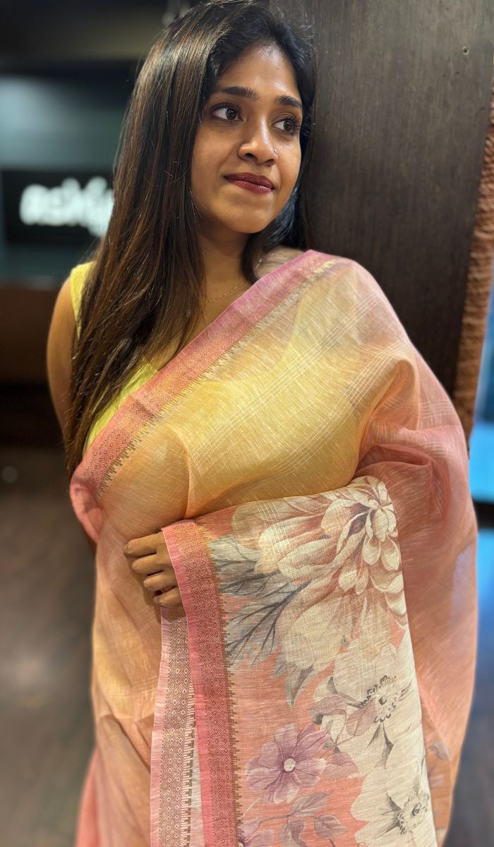 LINEN SAREE 15042519