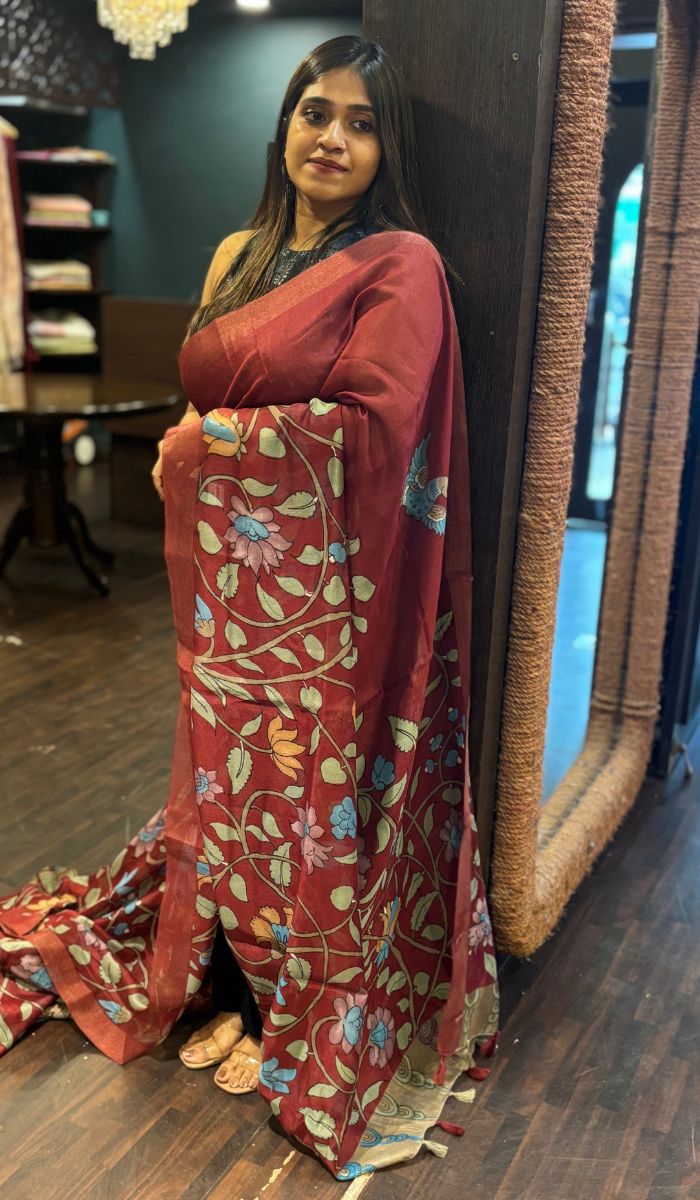 SEMI LINEN SAREE 1004251