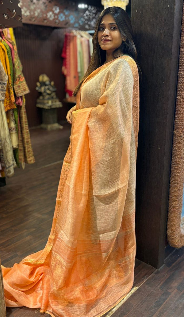 LINEN SILK SAREE 15122431