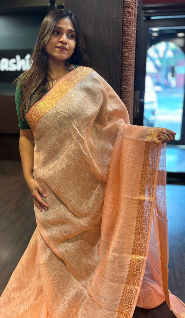 LINEN SILK SAREE 15122431