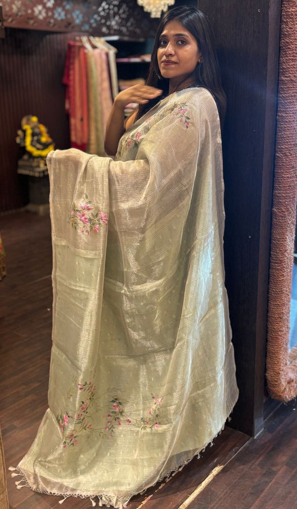 TISSUE ORGANZA SAREE 12042520