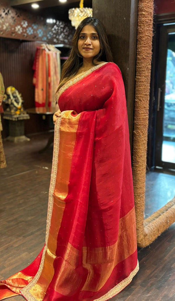 ORGANZA SAREE 24012565