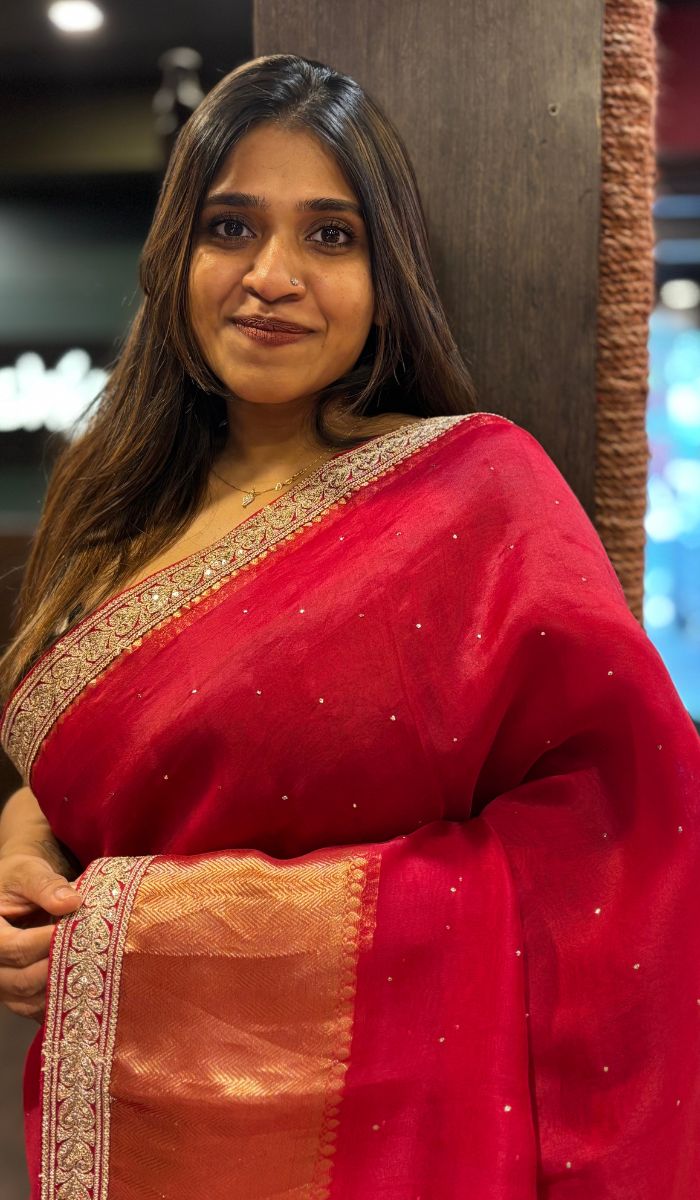ORGANZA SAREE 24012565