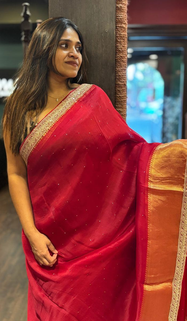 ORGANZA SAREE 24012565
