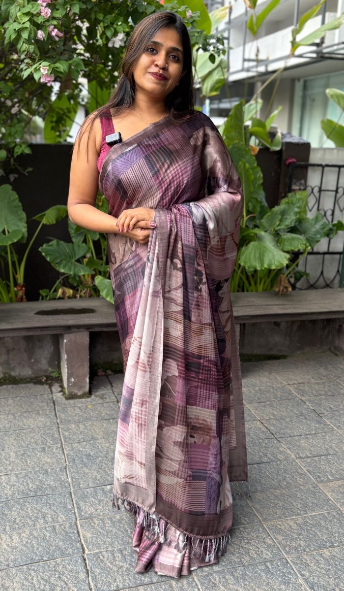 SATIN CREPE SAREE 07012514