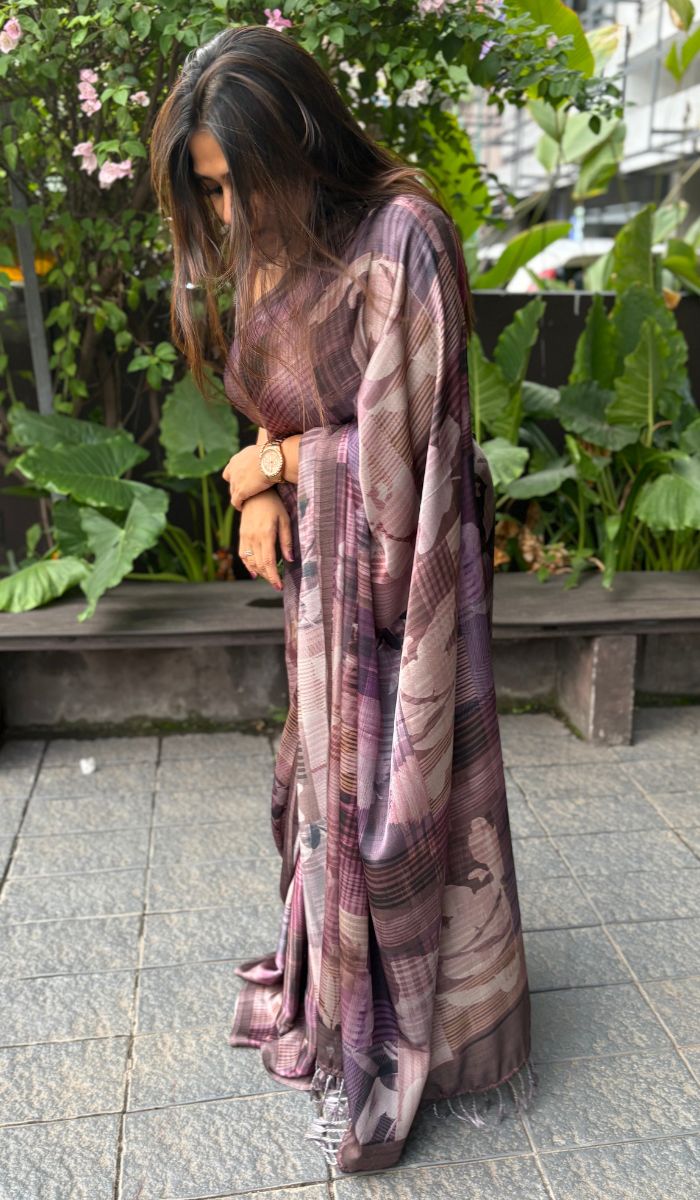 SATIN CREPE SAREE 07012514