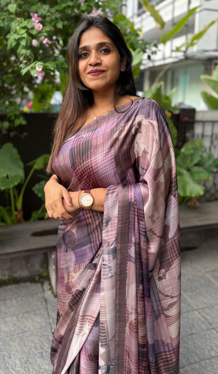 SATIN CREPE SAREE 07012514