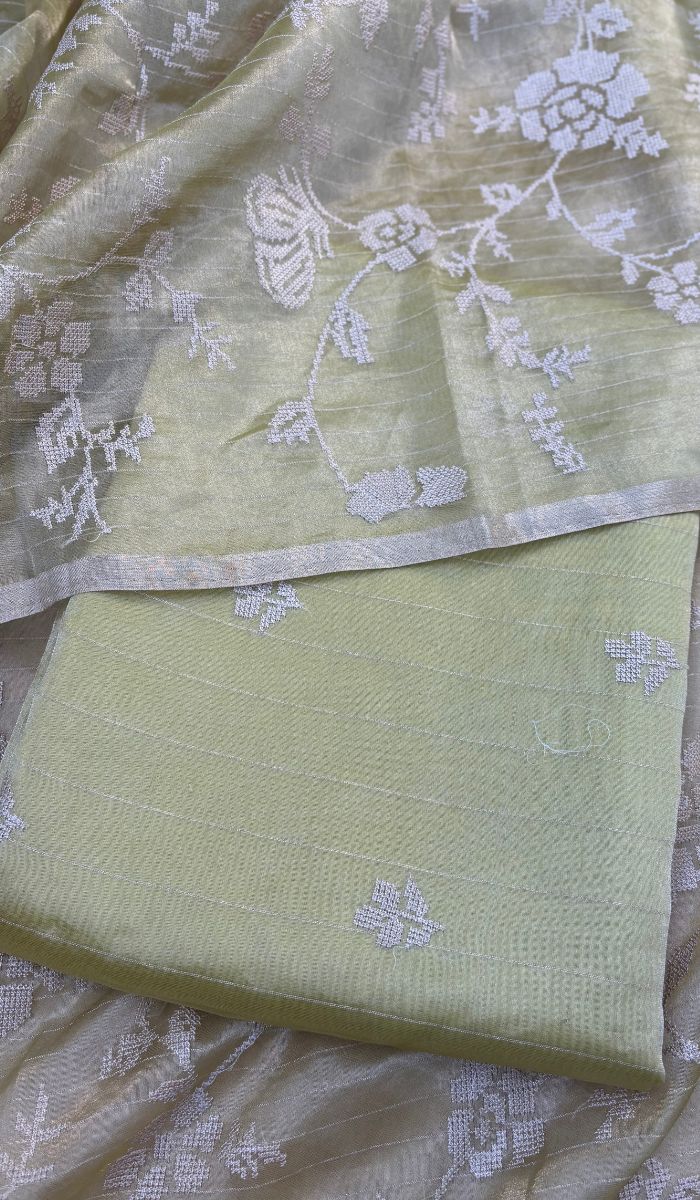 TISSUE UNSTITCHED SALWAR 22052517