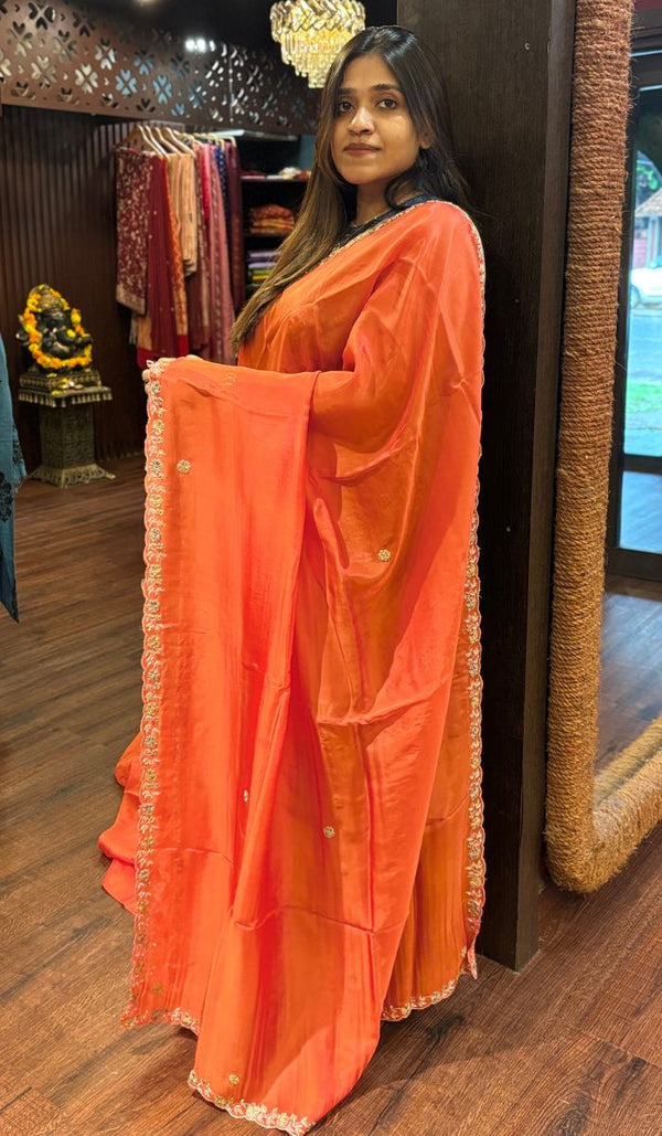 BLENDED ORGANZA SAREE 22052593