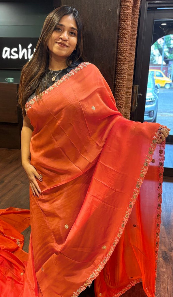 BLENDED ORGANZA SAREE 22052593
