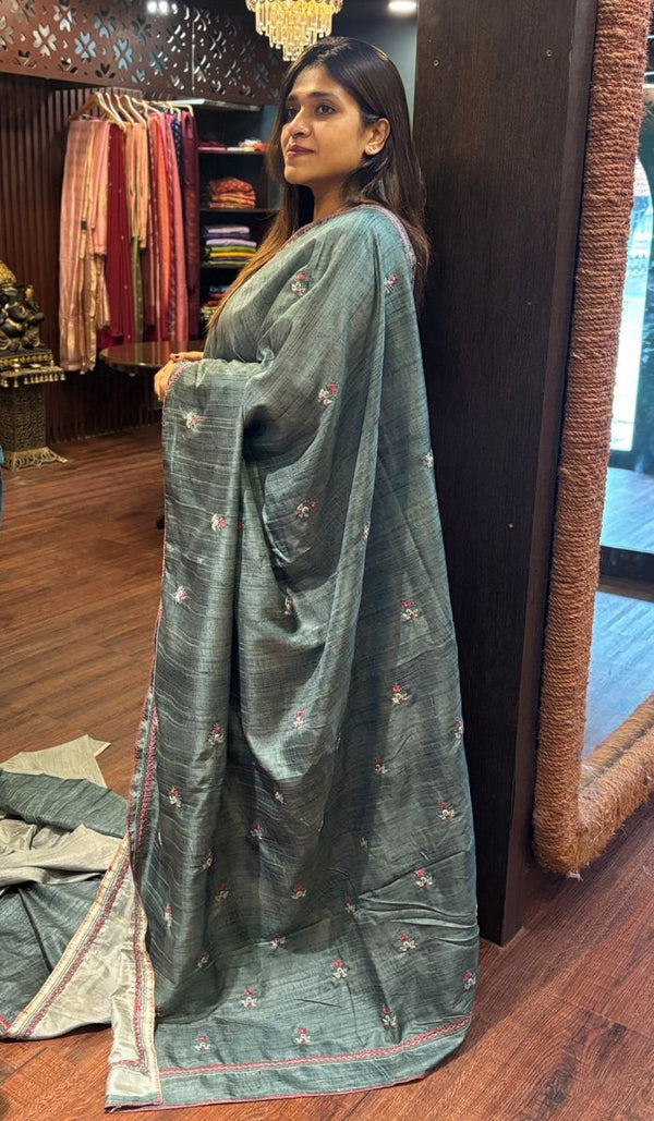 SEMI TUSSAR SAREE 220525154