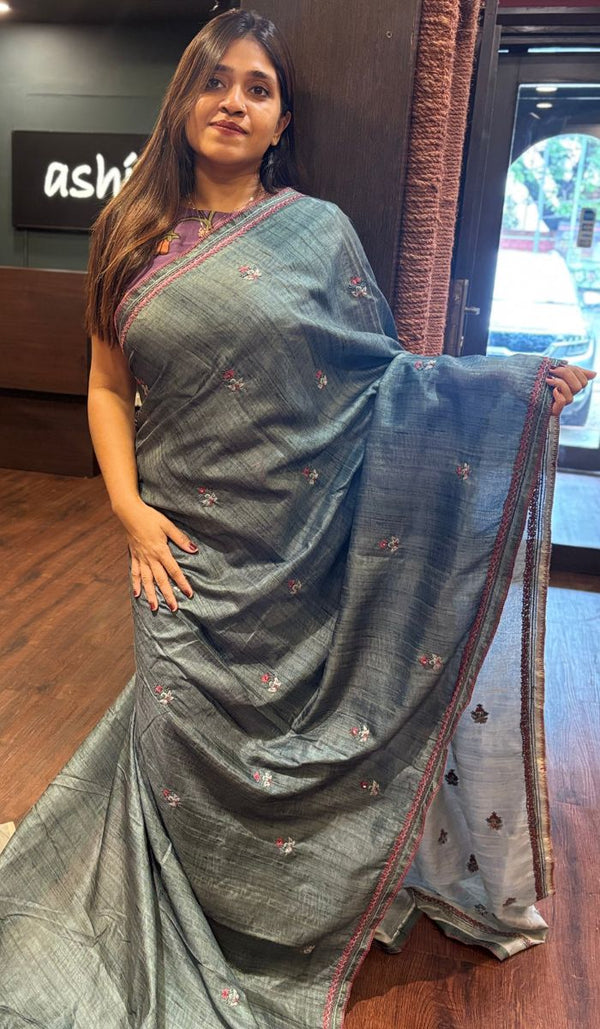 SEMI TUSSAR SAREE 220525154