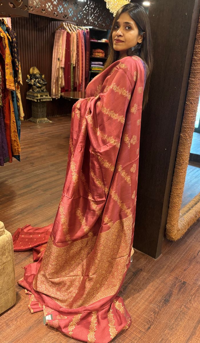 SATIN TUSSAR SAREE 24052526