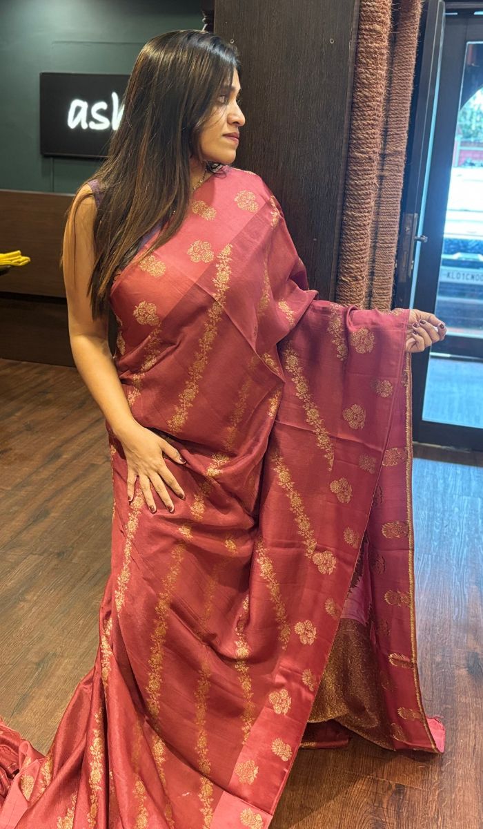 SATIN TUSSAR SAREE 24052526