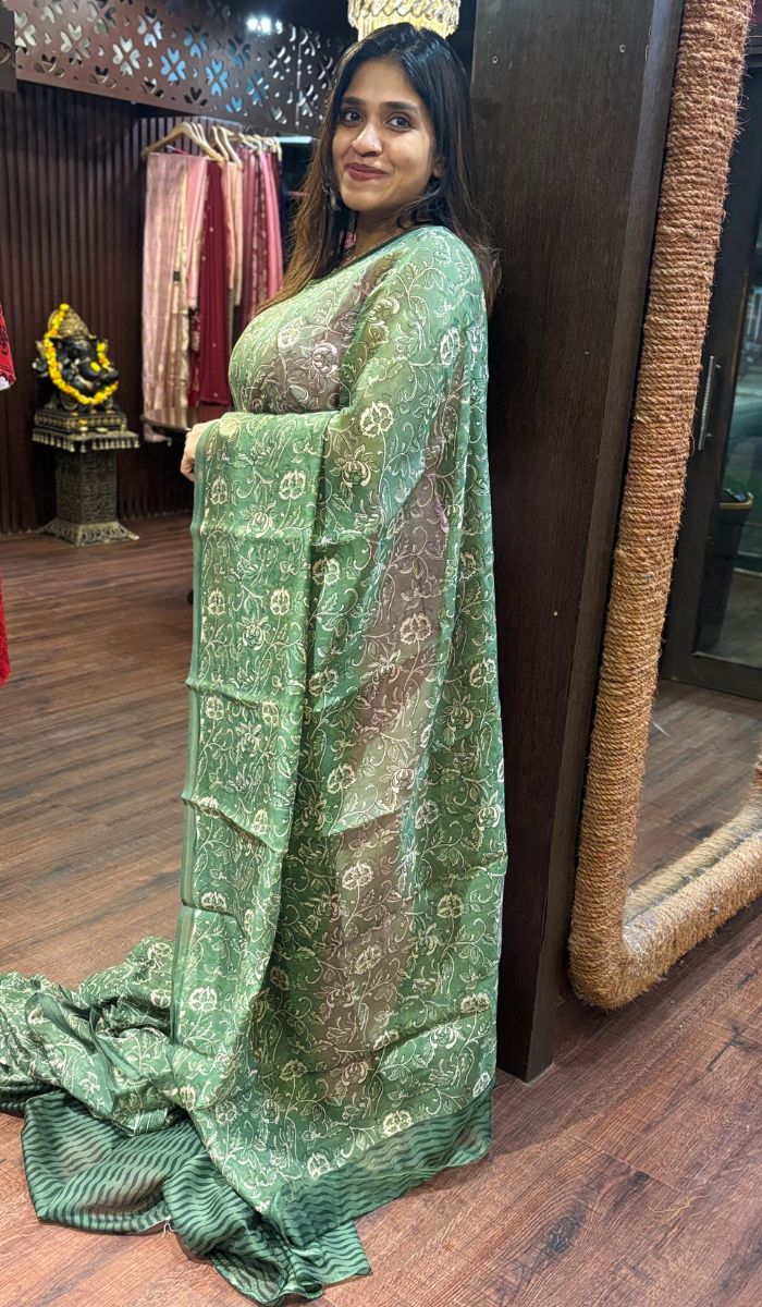 MALAI CHANDERI SAREE 260525127