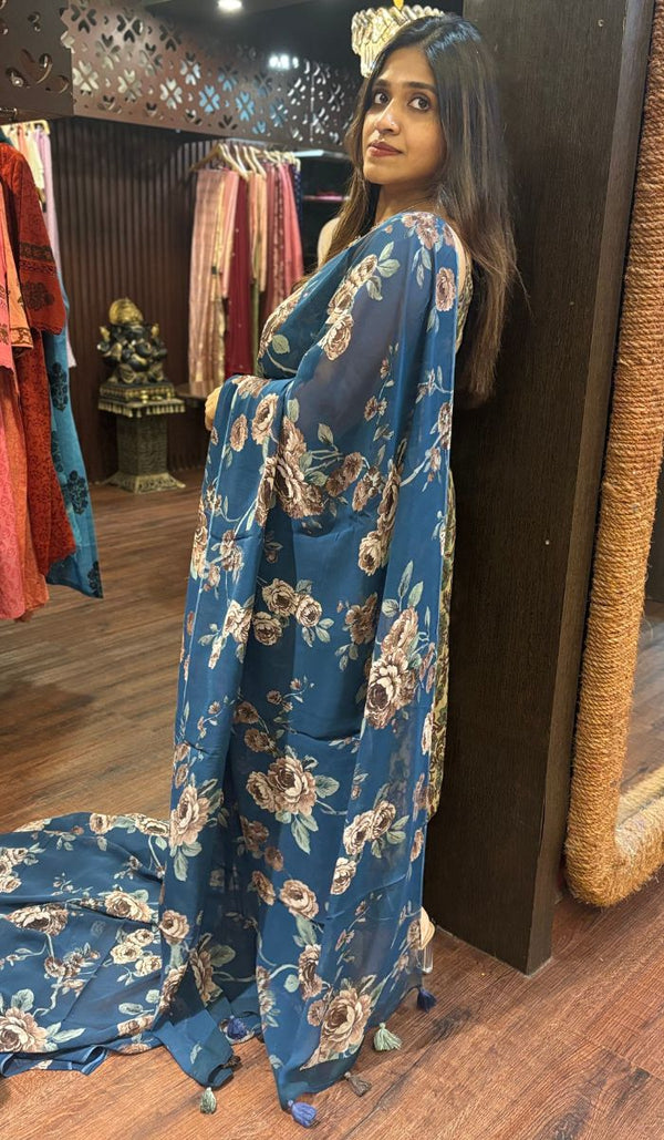 PRINTED GEORGETTE SAREE 1706254