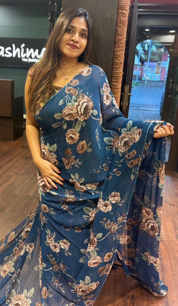PRINTED GEORGETTE SAREE 1706254