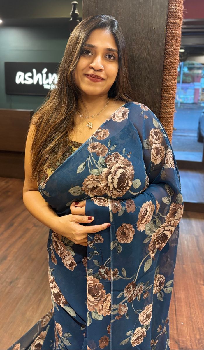 PRINTED GEORGETTE SAREE 1706254