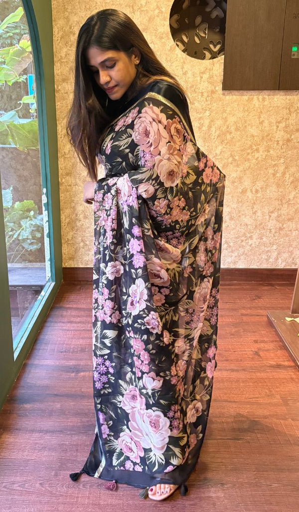 PRINTED GEORGETTE SAREE 27052535