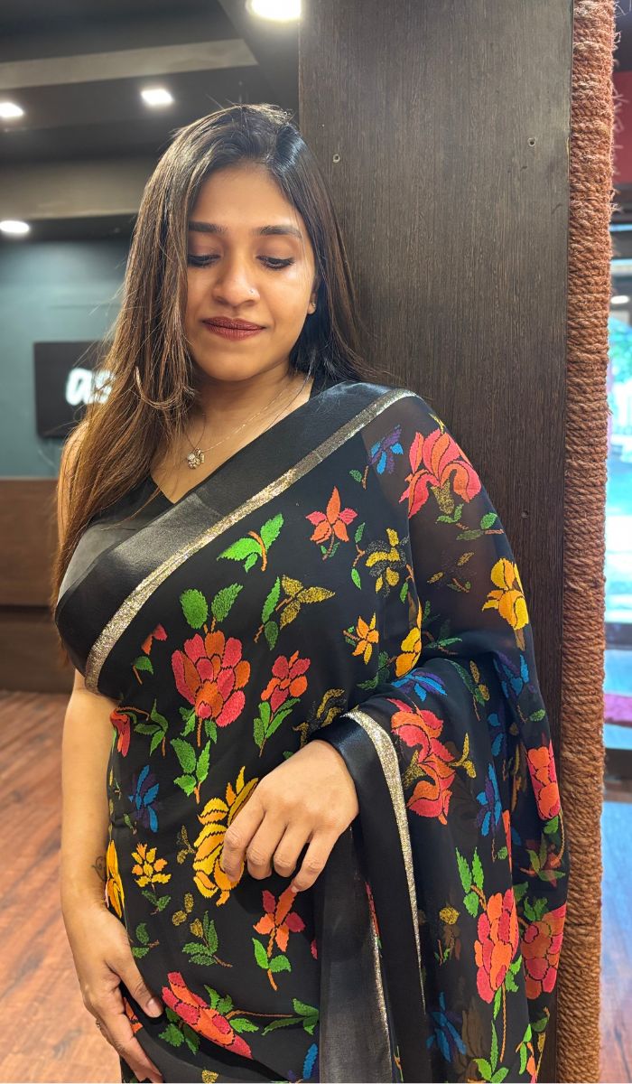 PRINTED GEORGETTE SAREE 27052532