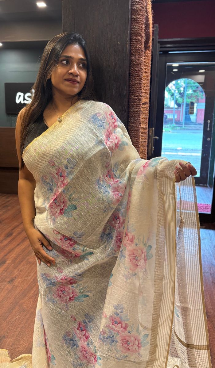 LINEN SAREE 27052514