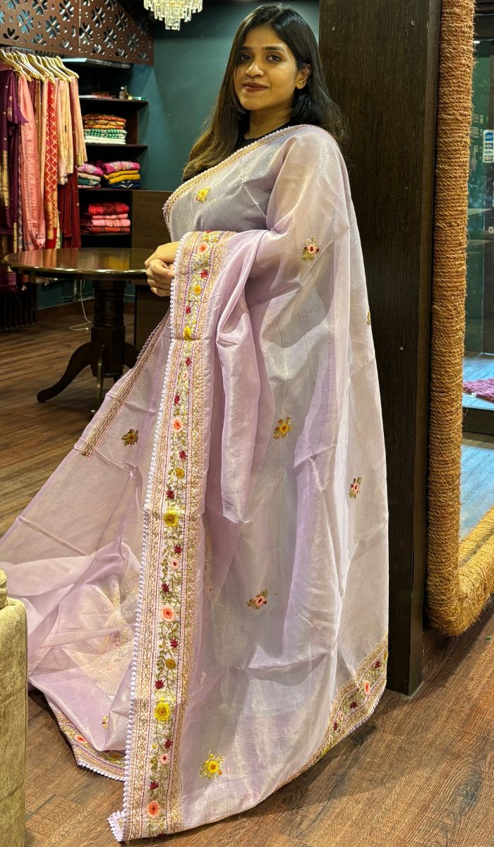TISSUE ORGANZA SAREE 10072562